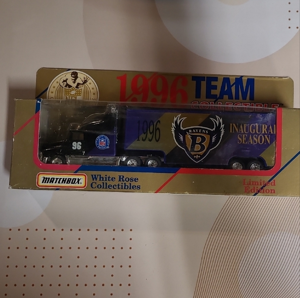 Elegant Black and Purple 1996 Diecast Ravens Transporter